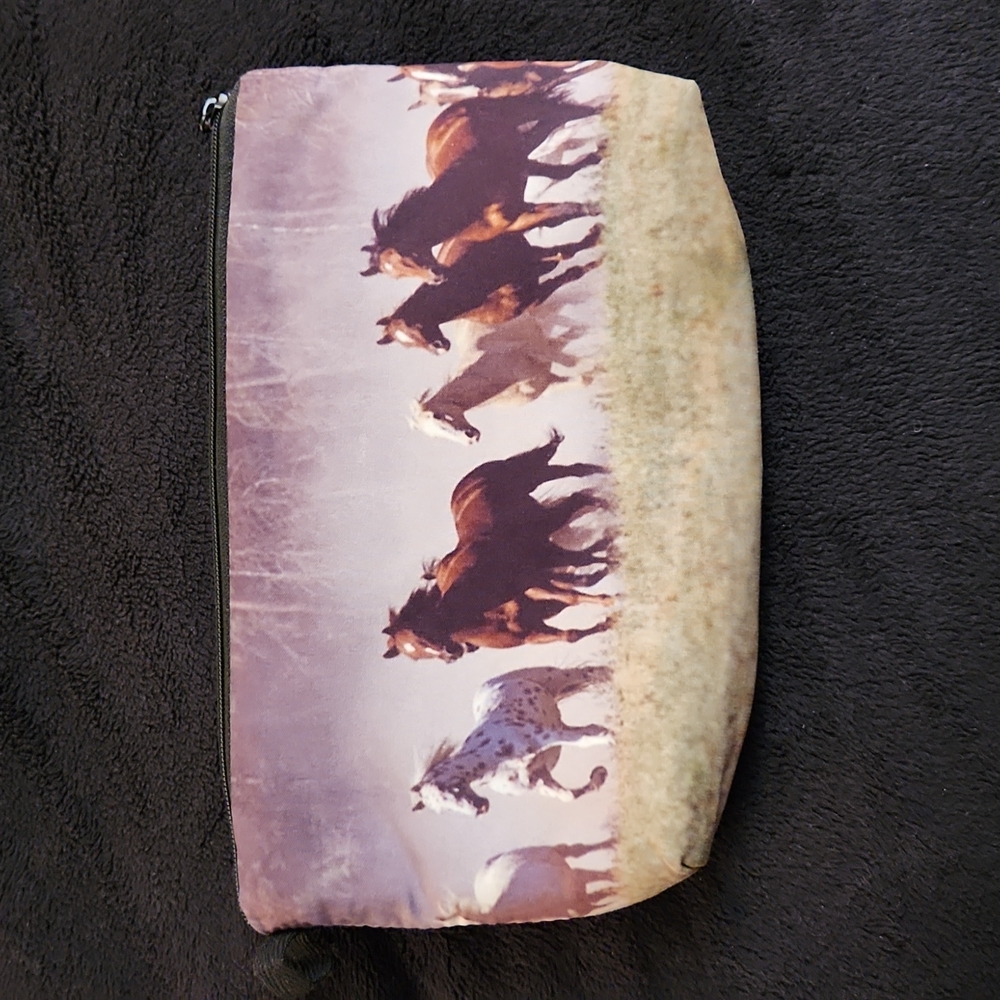 NEW- Cosmetic Bag, Storage Bag- Horses